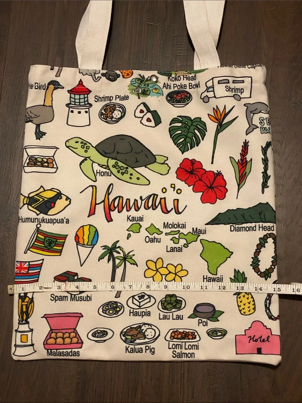 NWT Island Sense Hawaii Illustrated Tote Bag🩶🖤